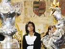 Michelle Obamová bhem prohlídky Chrámu svatého Víta (5. dubna 2009)