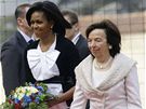 Michelle Obamová a Livia Klausová 5. dubna na Praském hrad.