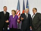 Mirek Topolánek, Angela Merkelová, Frank-Walter Steinmeier a Karel Schwarzenberg
