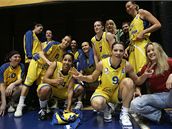 USK Praha - Gambrinus Brno, radost domácích hráek po utkání.