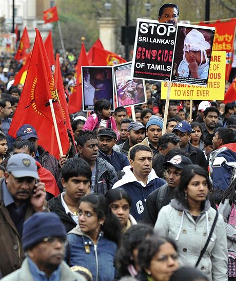 Demonstrace Tamil v Londýn (11.4.2009)