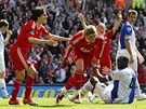 Liverpool - Blackburn: Fernando Torres oslavuje svj druhý gól v zápase