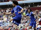 Everton: Fellaini (vlevo) se raduje ze vsteleného gólu