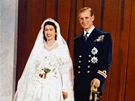 Oficiální svatební foto Albty II. a prince Filipa. (rok 1947)