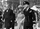 Princ Filip v uniform královského námonictva v Londýn v dubnu 1948.