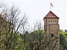 Vlajka nad Prachovou ví hradu Veveí
