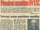 Noviny ped 40 lety: Po zasedání ÚV KS