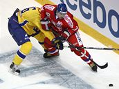 esko - védsko: Jaromír Jágr (vpravo) bojuje o puk