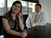 Finanní editelka maarské tiskárny Cypress Andrea Molnár-Süle a éf firmy Róbert Ónodi. 