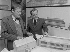 Architekti Ivo Loos a Pavel Kupka (zleva), snmek z roku 1977