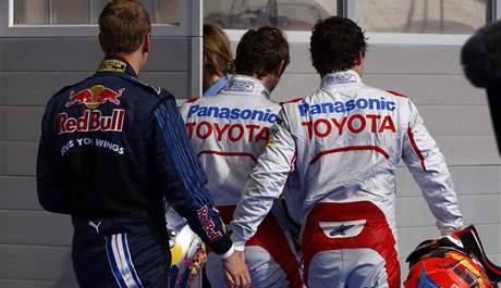 Zleva: Vettel, Trulli, Glock