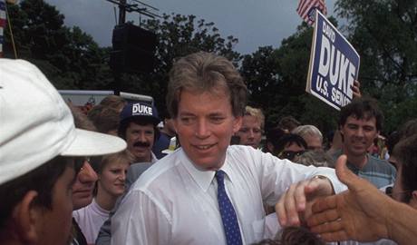 Kontroverzní americký politik David Duke na snímku z poloviny 90. let, kdy kandidoval na guvernéra.
