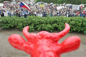 Protest zemdlc v Chlumci nad Cidlinou