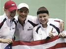 Fed Cup: tenistky USA Glatchová, Huberová, Matteková se radují z postupu pes esko
