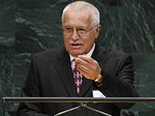 Prezident Václav Klaus hovo�í o globálním oteplování na p�d� OSN; archivní snímek ze zá�í 2007.
