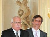 Jan Fischer a Václav Klaus na Praském hrad (24. dubna 2009)