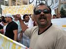 etzová demonstrace proti rasistickým útokm na Romy na brnnském námstí Svobody