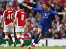 Arsenal - Manchester Utd.: Cristiano Ronaldo se raduje z druhého gólu host.