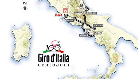Giro dItalia - mapka 2009