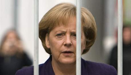 Angela Merkelová pi návtv vzení Stasi v Berlín