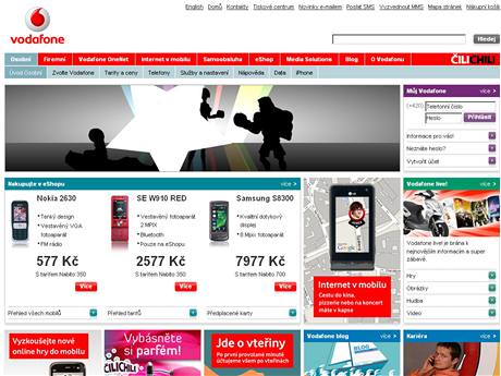 Internetové stránky Vodafonu