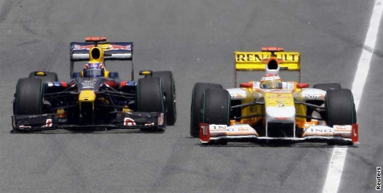 Velká cena panlska, Webber (vlevo) a Alonso.