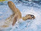 Americký plavec Michael Phelps pi kraulaské dvoustovce na prvních závodech od olympiády v Pekingu.