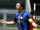 Chievo - Inter Milán: radost hostujícího Javiera Zanettiho