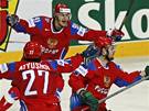 Rusko - Kanada: radost ruských hrá Ajuova, Saprykina a Radulova (zleva)