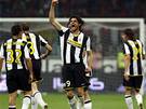 AC Milán - Juventus: hostující Vincenzo Iaquinta slaví gól