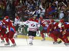 Radost hokejist Ruska z titulu mistr svta 2009