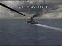 Letadlová loď Hornet zasažena letadlem