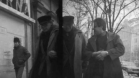 Režisér Miloš Forman asi 13. ledna na Václavském náměstí