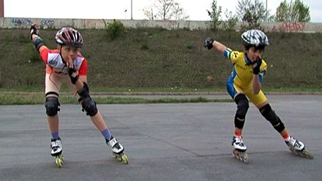 Kurz na in-linech - nácvik práce rukou