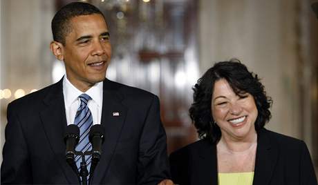 Prezident USA Barack Obama a Sonia Sotomayorová