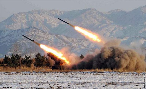 Test severokorejských raket na blíe neureném míst v KLDR. Nedatovaný snímek zveejnný severokorejskou agenturou KCNA v lednu 2009.