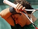Roger Federer p�i tr�ninku