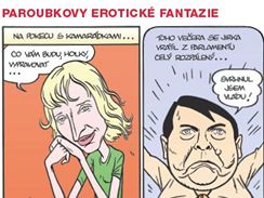 Komix Zelen Raul, kter pobouil Petru Paroubkovou a Jiho Paroubka.