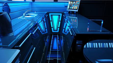 Garsonka návrháe interiér Tonyho Alleynea pestavná podle modelu vesmírné lodi ze Star Treku