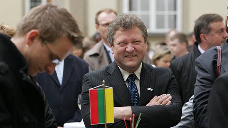 Pivítání ministr na Nové radnici, litevský ministr Kazys Stakeviius
