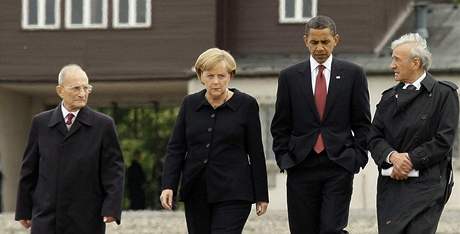 Barack Obama navtvil Buchenwald (5. ervna 2009)