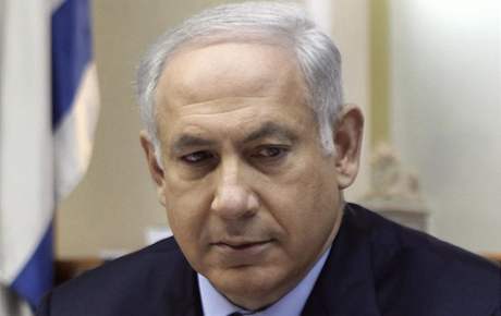 Izraelský premiér na jednání kabinetu (7. ervna 2009)