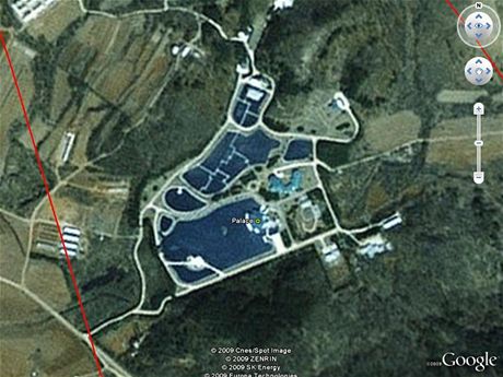 Jeden z palc komunistick papal - Severn Korea na Google Earth