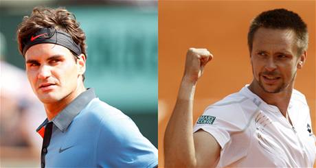 Doká se Roger Federer  (vlevo) v bitv proti Söderlingovi vytoueného titulu z paíské antuky?