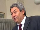 Pedseda KSM Vojtch Filip volil do Evropského parlamentu na sídliti v eských Budjovicích. (5. ervna 2009)