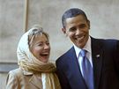 Barack Obama a Hillary Clintonová pi prohlídce meity v Káhie (4. ervna 2009)