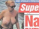 Nahá Petra Buzková na titulní stran ji neexistujícího deníku Super