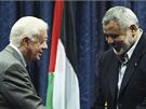 Jimmy Carter v pásmu Gazy s vdcem Hamasu Ismáílem Haníjou (16. ervna 2009)