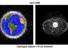 Kosmické smetí vtí ne 10 cm v roce 2008