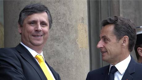 Jan Fischer a Nicolas Sarkozy (12. ervna 2009)